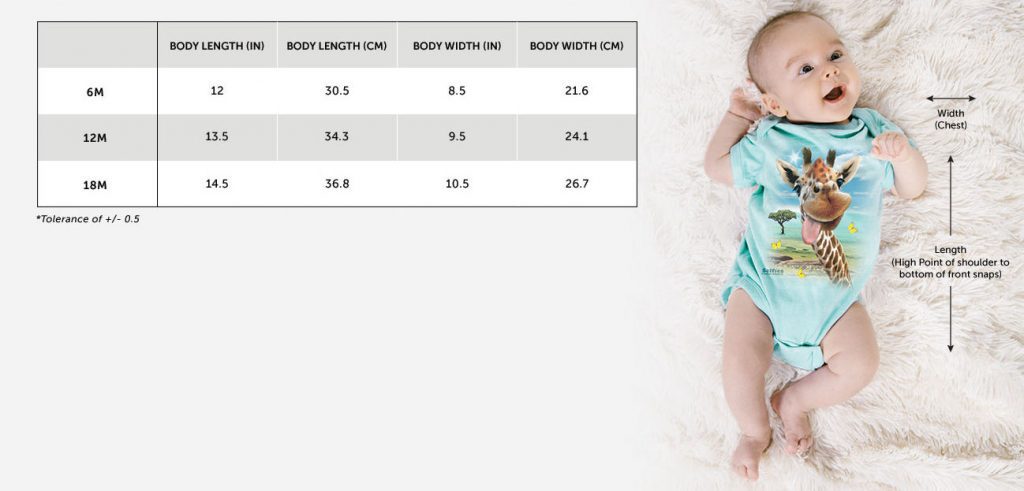 baby onesie size chart