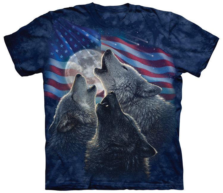 Trinity American Flag Wolf shirt