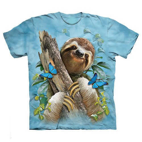sloth butterflies shirt