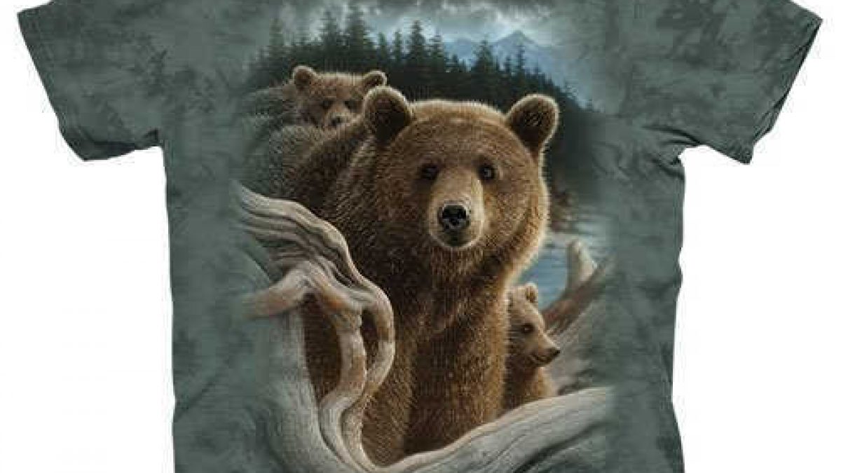 Grizzly Tie Dye Shirt Vintage Y2K Liquid Blue Grizzly Bear Native